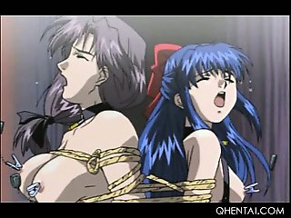 Gorgeous hentai sex slaves in ropes get sexually tortured
