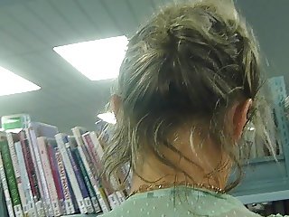 Hot MILF Upskirt in the Library