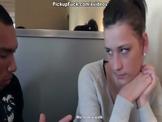 Woman severely fuck in the cafe