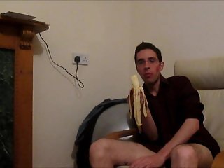 faggot eating banana