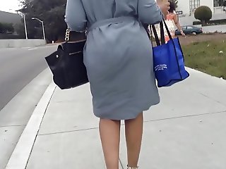 Amazing booty in dress