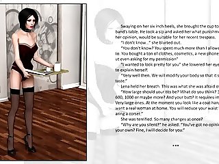 Slave wife Lena - Breast, booty, lips expansion, bondage
